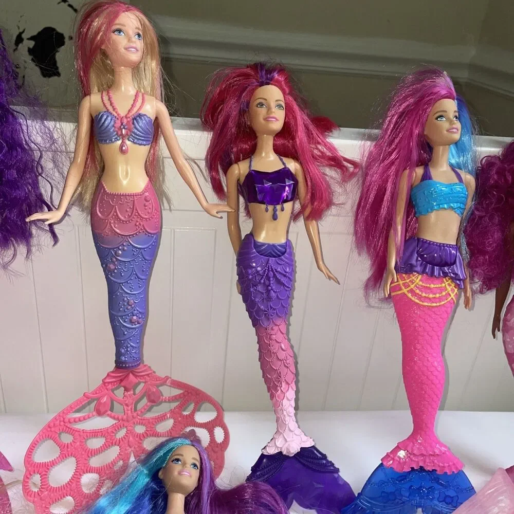 Lot Of 16 Barbie Mermaid Dolls, Dolphin, baby mermaid, boy mermaid, man mermaid